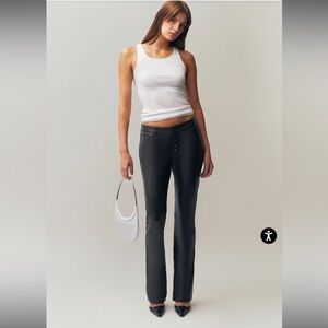 Guizio 100% Leather Low Rise Pants